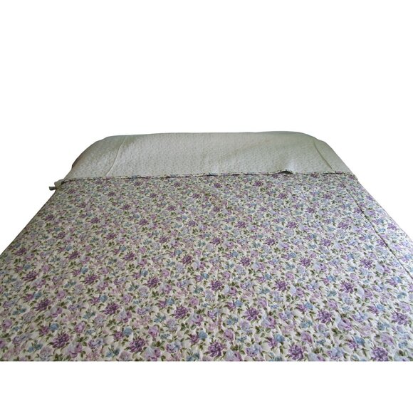 Vintage Waverly Quaker Lady Quilted Floral Bedspread Full Size Retired Fabric GU - Picture 3 of 16